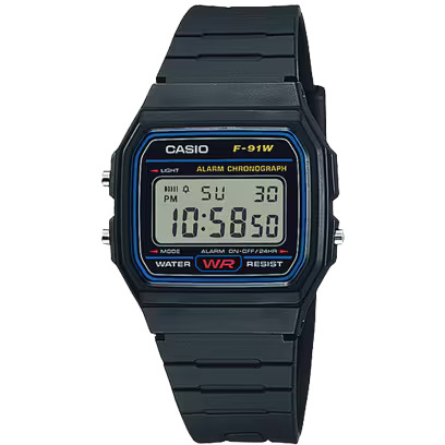 Classic Casio F-91W in default blue color